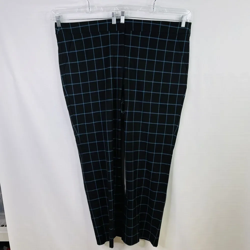 Lane Bryant Womens Pants Plus Size 25 Blue Checkers Pockets Career‎ Wear NWOT